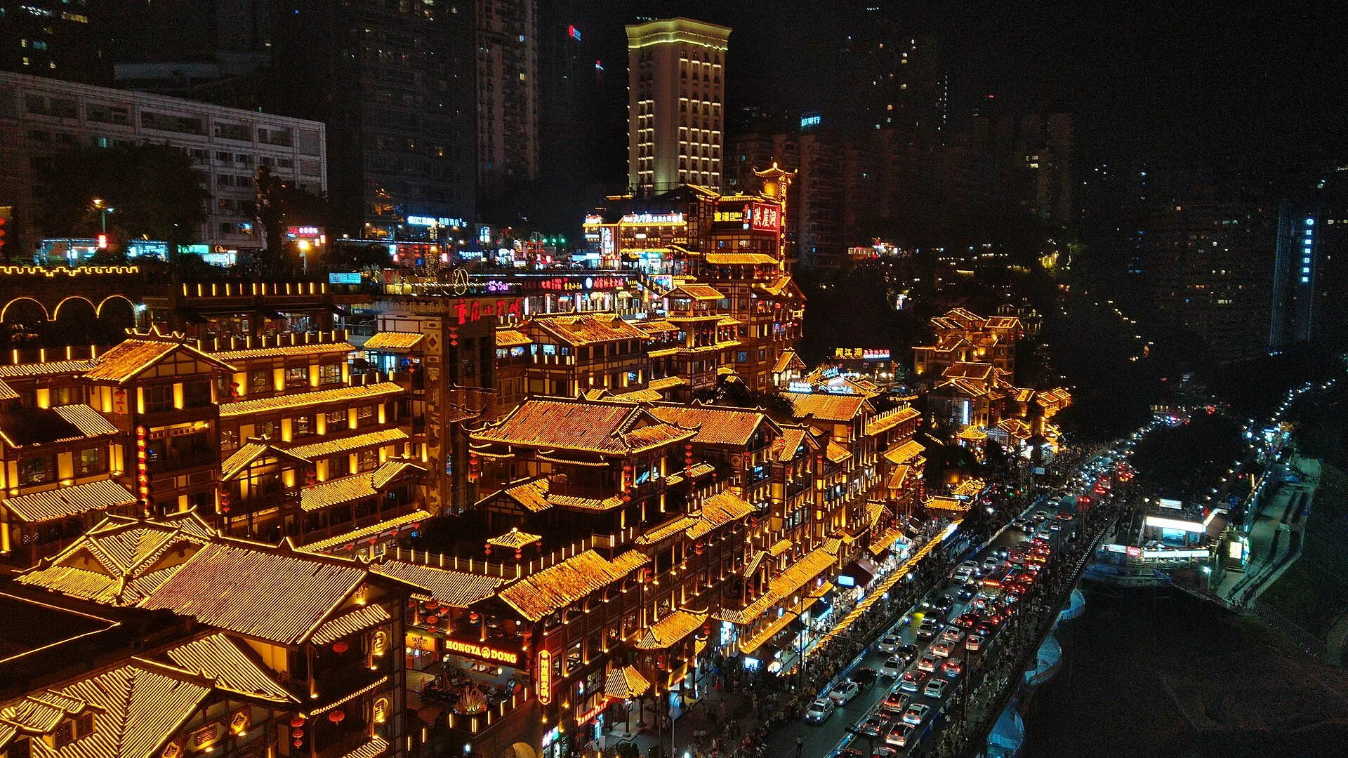 Riverside night views